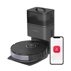 Roborock S8+ Robot Vacuum and Mop Combo, 6000Pa Suction, Sonic Mopping, Auto Mop Lift, Self-Empty Dock, 3D Obstacle Avoidance, Smart App Control, 60-Day Dust Bin, White