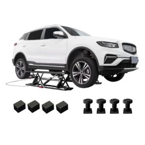 Albott 7000 lb (3200 kg) Portable Car Lift – Heavy-Duty Scissor Jack for Home Garage & Shop, 28″ / 71 cm Max Lift Height – Universal Fit, Steel Frame, Wheeled, Foldable