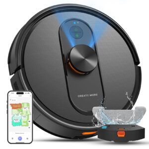 Eitton BL--20 Robot Vacuum and Mop Combo – 5000Pa Suction, LiDAR Navigation, No-Go Zones, Smart Mapping, App/Alexa Control, Self-Charging, Ideal for Pet Hair, Hard Floors & Carpet