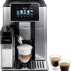 De’Longhi Primadonna Soul ECAM610.75.mb – Fully Automatic Bean-to-Cup Espresso & Cappuccino Maker with Bean Adapt Tech, 4.3″ TFT, 2.2 L Tank (Black/Silver)