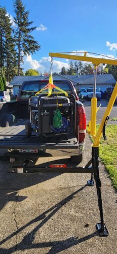 MAXXHAUL 70238 Hitch-Mounted Hydraulic Truck Crane – 1000 lb (454 kg) Capacity, Swivel Lift Arm, Adjustable Boom (500/750/1000 lb) photo review