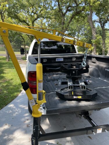 MAXXHAUL 70238 Hitch-Mounted Hydraulic Truck Crane – 1000 lb (454 kg) Capacity, Swivel Lift Arm, Adjustable Boom (500/750/1000 lb) photo review